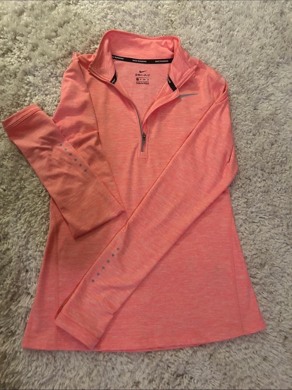 Nike Coral Pink Dri-FIT Quarter-Zip Running Top